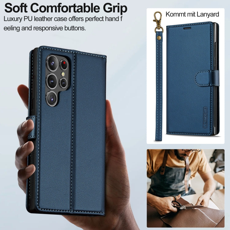 For Samsung Galaxy S24 Ultra 5G LC.IMEEKE L2 Series Detachable Magsafe PU Phone Case with Lanyard