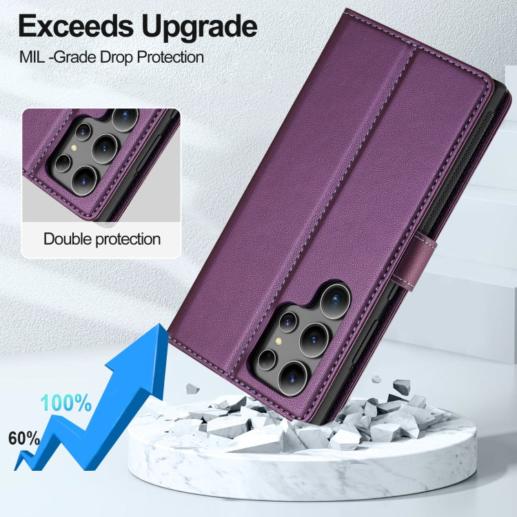 For Samsung Galaxy S24 Ultra 5G LC.IMEEKE L2 Series Detachable Magsafe PU Phone Case with Lanyard