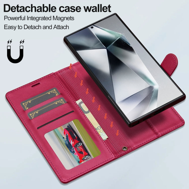 For Samsung Galaxy S24 Ultra 5G LC.IMEEKE L2 Series Detachable Magsafe PU Phone Case with Lanyard