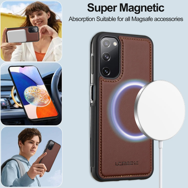For Samsung Galaxy S20 FE 5G LC.IMEEKE L2 Series Detachable Magsafe PU Phone Case with Lanyard