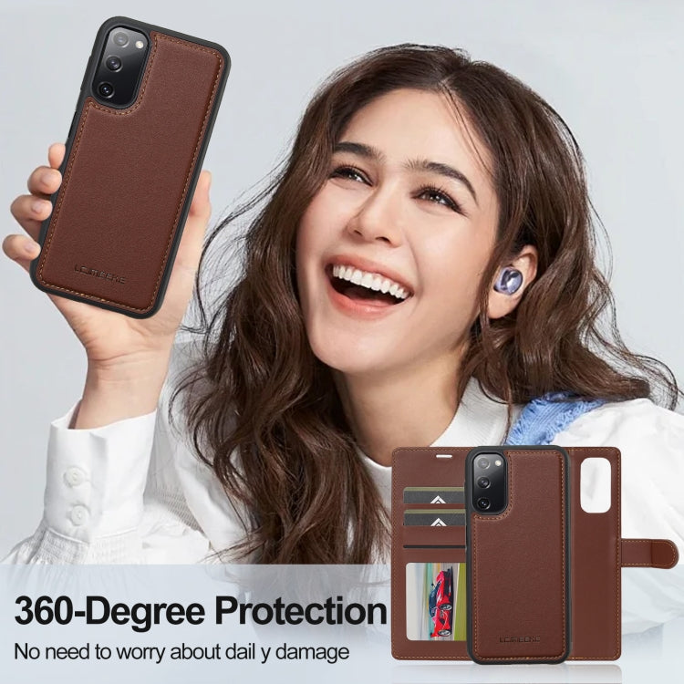 For Samsung Galaxy S20 FE 5G LC.IMEEKE L2 Series Detachable Magsafe PU Phone Case with Lanyard