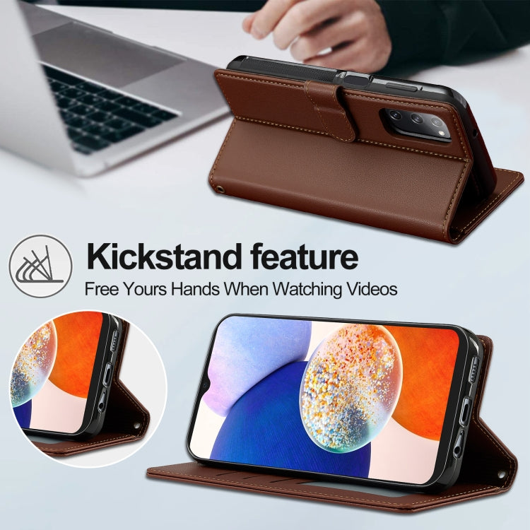 For Samsung Galaxy S20 FE 5G LC.IMEEKE L2 Series Detachable Magsafe PU Phone Case with Lanyard