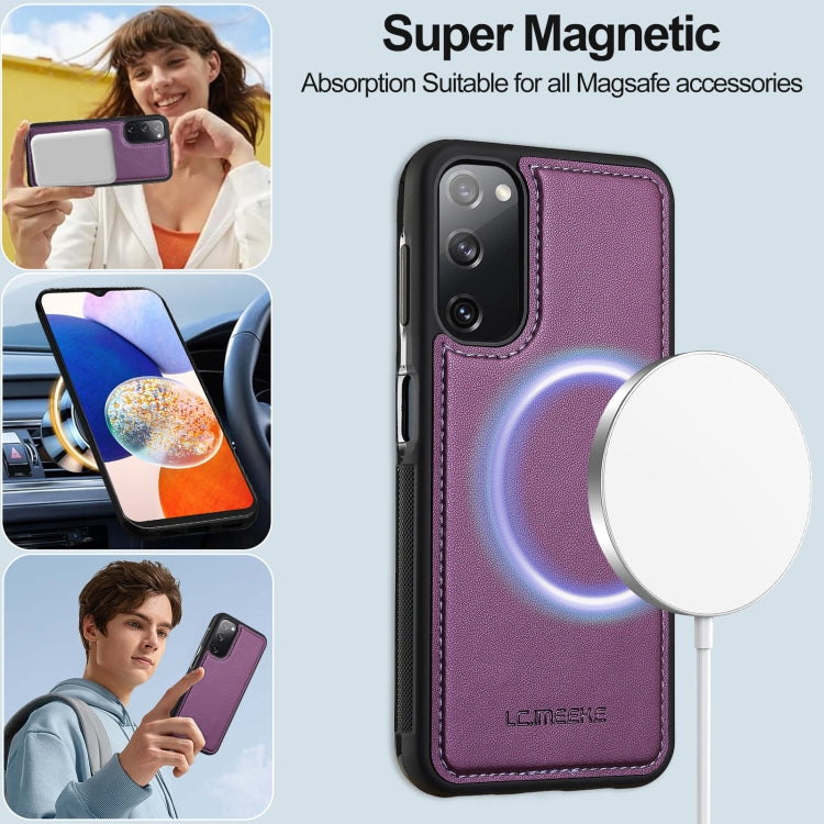For Samsung Galaxy S20 FE 5G LC.IMEEKE L2 Series Detachable Magsafe PU Phone Case with Lanyard