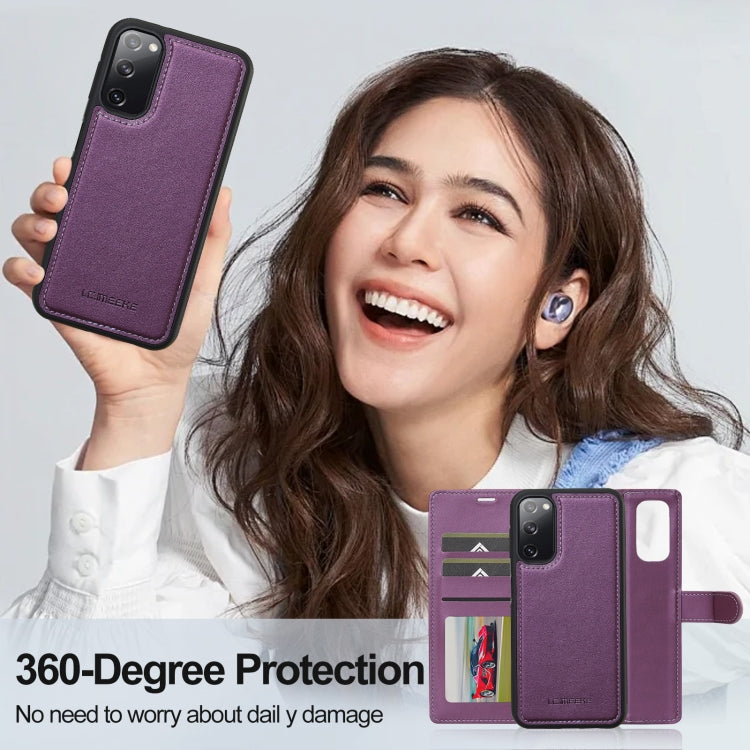 For Samsung Galaxy S20 FE 5G LC.IMEEKE L2 Series Detachable Magsafe PU Phone Case with Lanyard