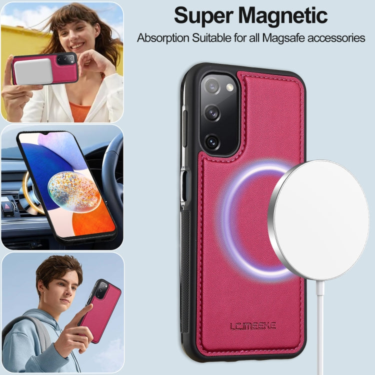 For Samsung Galaxy S20 FE 5G LC.IMEEKE L2 Series Detachable Magsafe PU Phone Case with Lanyard