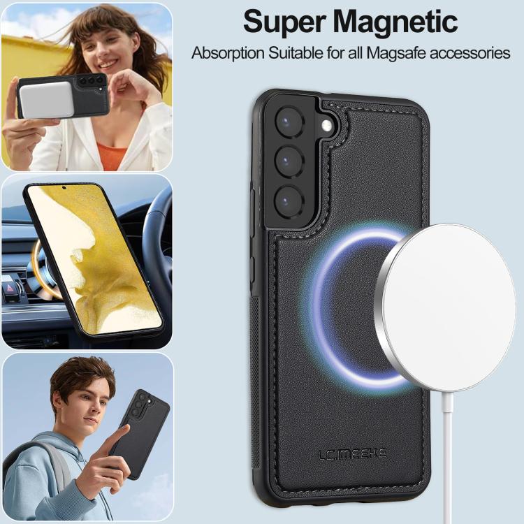 For Samsung Galaxy S25+ 5G LC.IMEEKE L2 Series Detachable Magsafe PU Phone Case with Lanyard