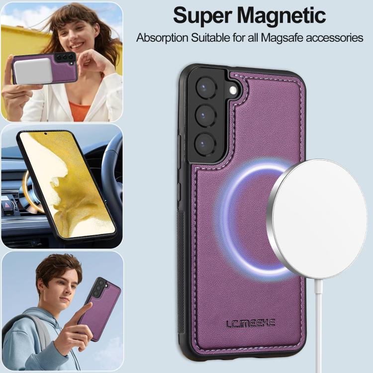 For Samsung Galaxy S25+ 5G LC.IMEEKE L2 Series Detachable Magsafe PU Phone Case with Lanyard