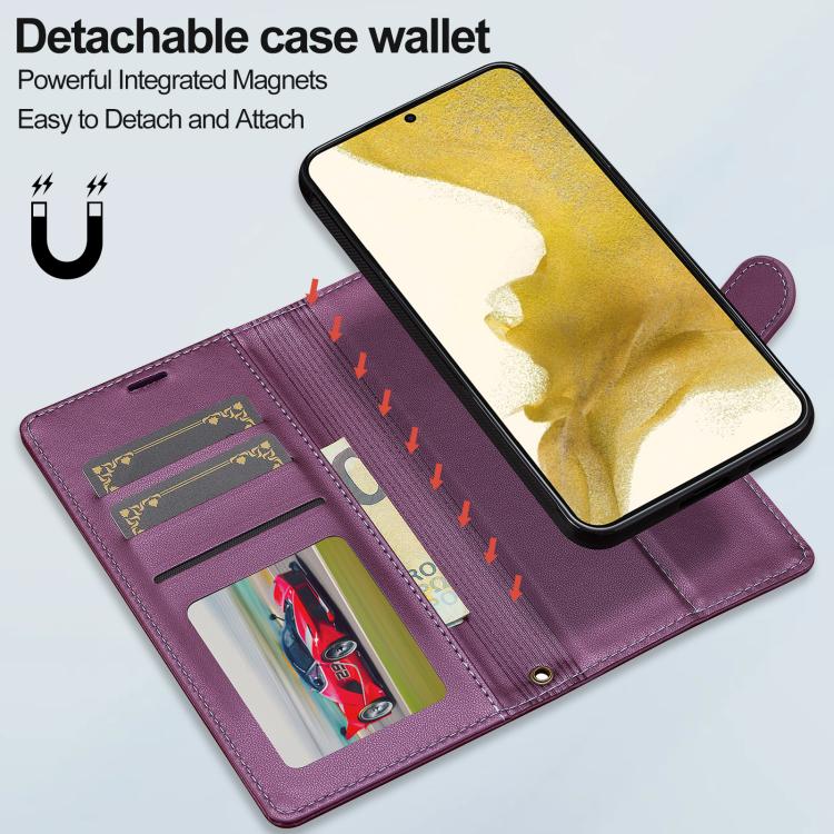 For Samsung Galaxy S25+ 5G LC.IMEEKE L2 Series Detachable Magsafe PU Phone Case with Lanyard
