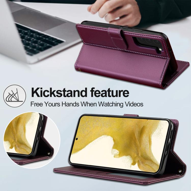 For Samsung Galaxy S25+ 5G LC.IMEEKE L2 Series Detachable Magsafe PU Phone Case with Lanyard