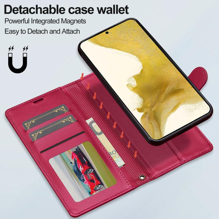 For Samsung Galaxy S25+ 5G LC.IMEEKE L2 Series Detachable Magsafe PU Phone Case with Lanyard