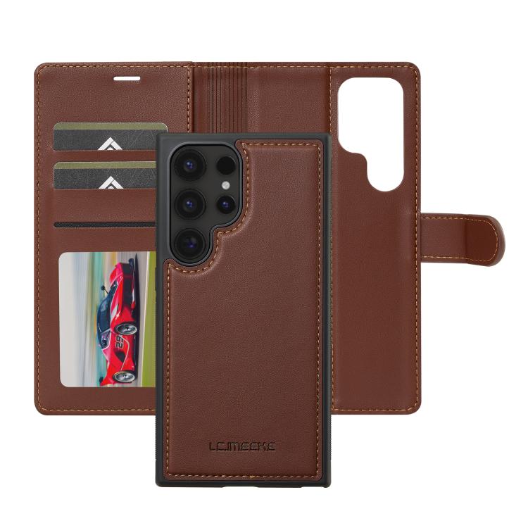 For Samsung Galaxy S25 Ultra 5G LC.IMEEKE L2 Series Detachable Magsafe PU Phone Case with Lanyard