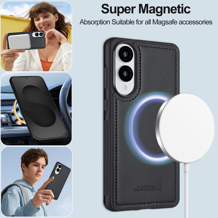 For Samsung Galaxy S25 Edge 5G LC.IMEEKE L2 Series Detachable Magsafe PU Phone Case with Lanyard