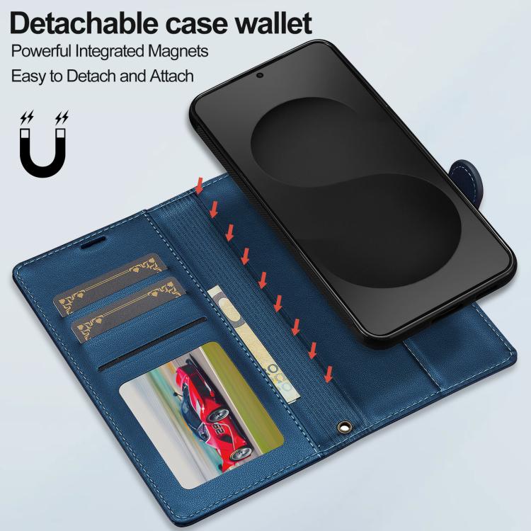 For Samsung Galaxy S25 Edge 5G LC.IMEEKE L2 Series Detachable Magsafe PU Phone Case with Lanyard