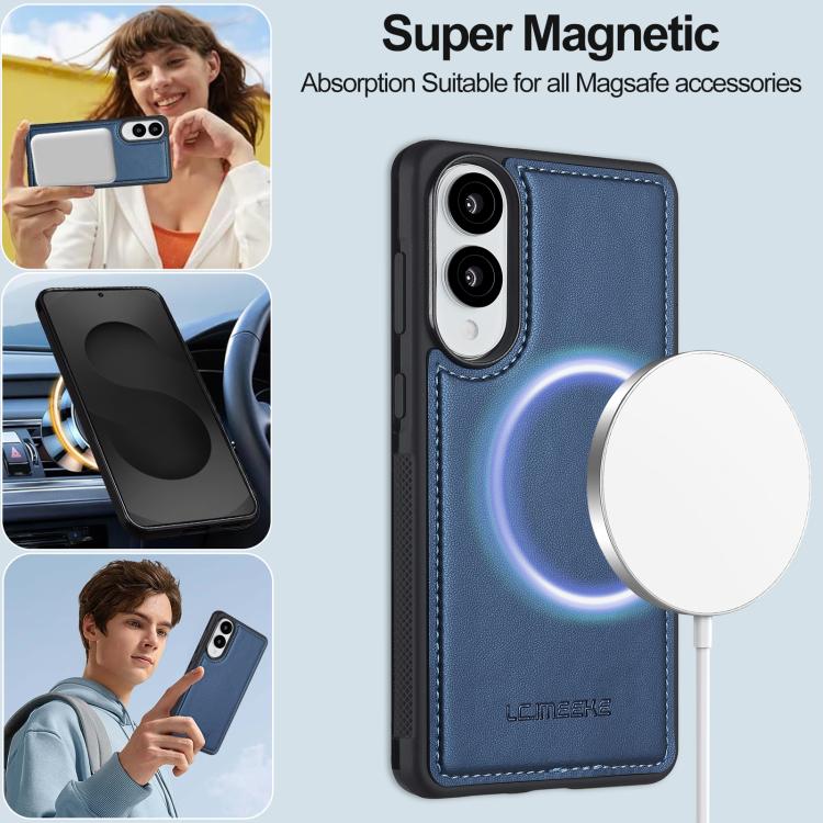 For Samsung Galaxy S25 Edge 5G LC.IMEEKE L2 Series Detachable Magsafe PU Phone Case with Lanyard