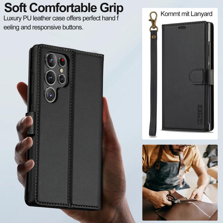 For Samsung Galaxy S26 Ultra 5G LC.IMEEKE L2 Series Detachable Magsafe PU Phone Case with Lanyard