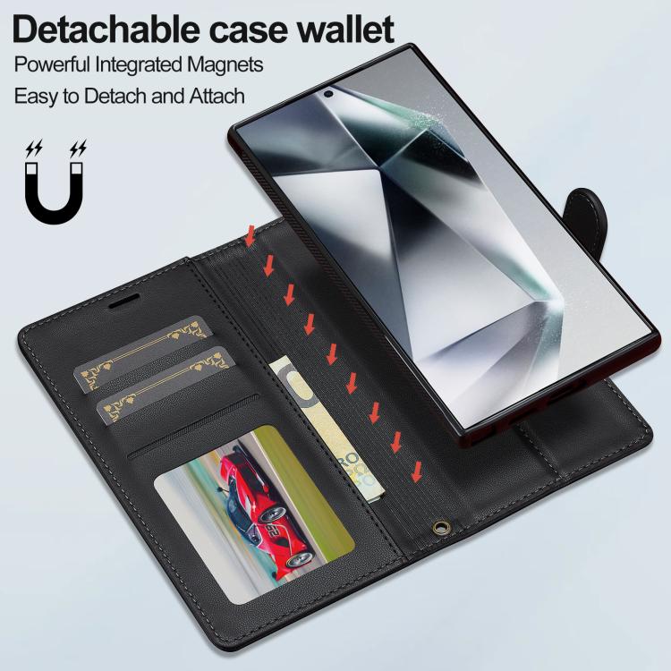 For Samsung Galaxy S26 Ultra 5G LC.IMEEKE L2 Series Detachable Magsafe PU Phone Case with Lanyard