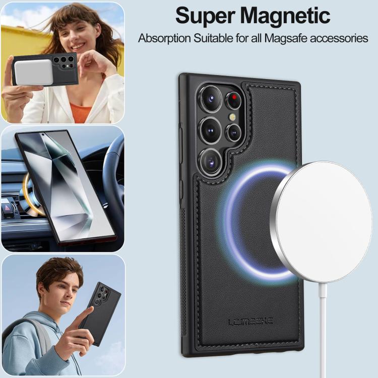 For Samsung Galaxy S26 Ultra 5G LC.IMEEKE L2 Series Detachable Magsafe PU Phone Case with Lanyard