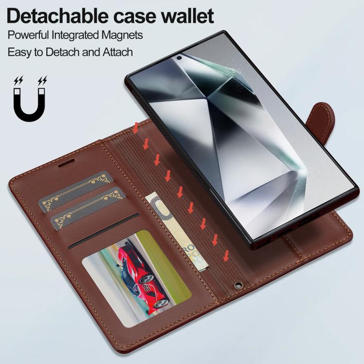For Samsung Galaxy S26 Ultra 5G LC.IMEEKE L2 Series Detachable Magsafe PU Phone Case with Lanyard