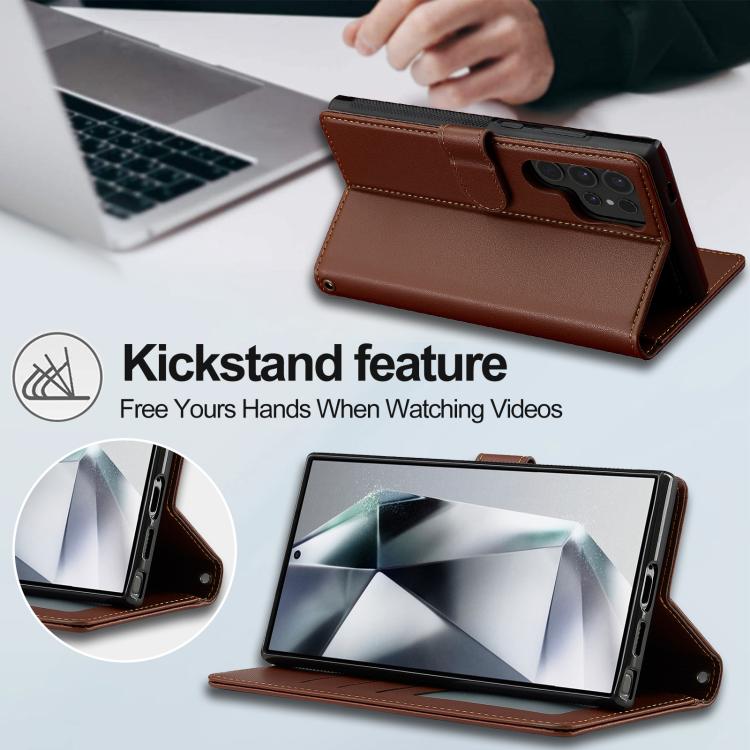 For Samsung Galaxy S26 Ultra 5G LC.IMEEKE L2 Series Detachable Magsafe PU Phone Case with Lanyard