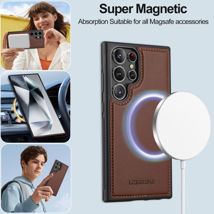 For Samsung Galaxy S26 Ultra 5G LC.IMEEKE L2 Series Detachable Magsafe PU Phone Case with Lanyard