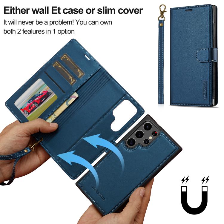 For Samsung Galaxy S26 Ultra 5G LC.IMEEKE L2 Series Detachable Magsafe PU Phone Case with Lanyard