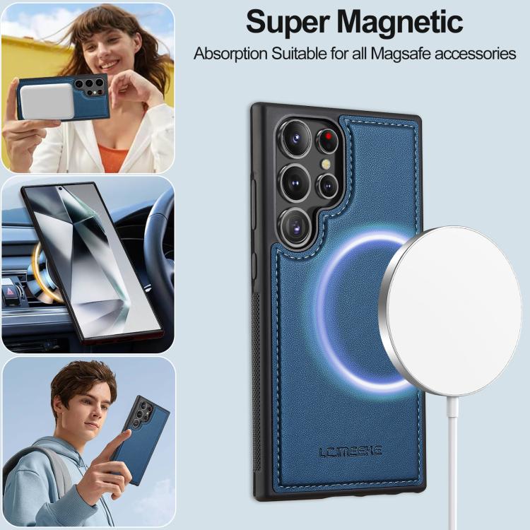 For Samsung Galaxy S26 Ultra 5G LC.IMEEKE L2 Series Detachable Magsafe PU Phone Case with Lanyard