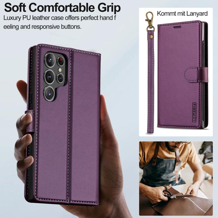 For Samsung Galaxy S26 Ultra 5G LC.IMEEKE L2 Series Detachable Magsafe PU Phone Case with Lanyard