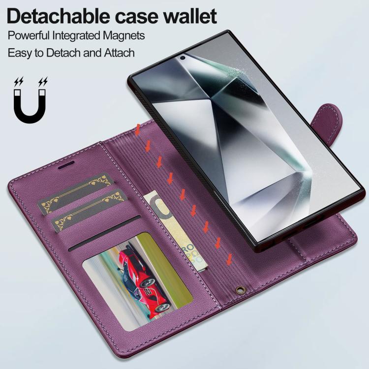 For Samsung Galaxy S26 Ultra 5G LC.IMEEKE L2 Series Detachable Magsafe PU Phone Case with Lanyard