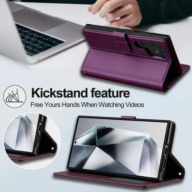 For Samsung Galaxy S26 Ultra 5G LC.IMEEKE L2 Series Detachable Magsafe PU Phone Case with Lanyard