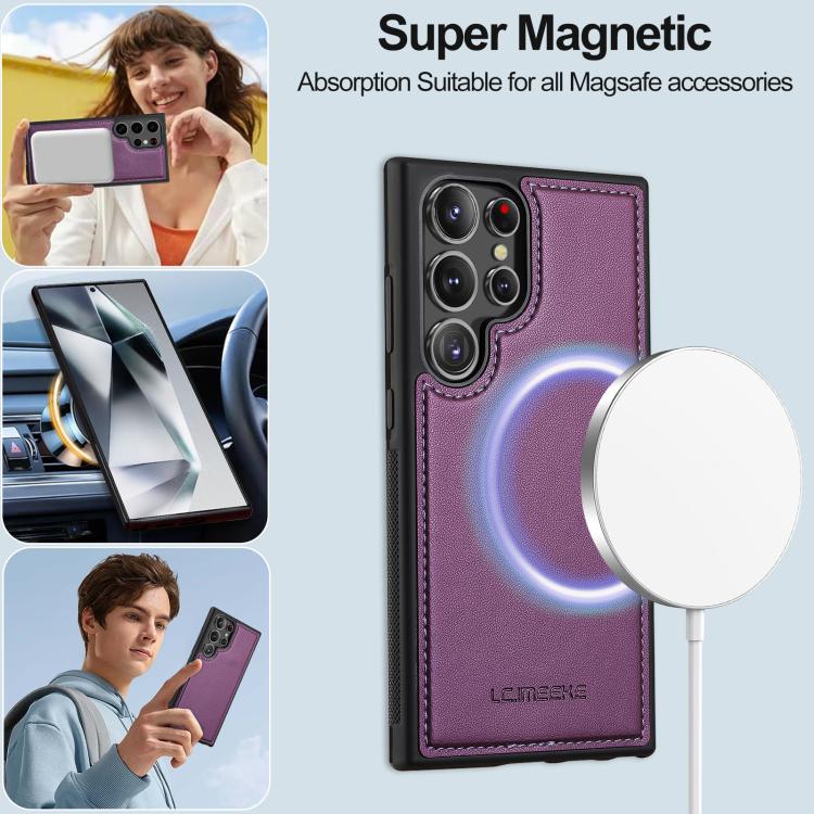 For Samsung Galaxy S26 Ultra 5G LC.IMEEKE L2 Series Detachable Magsafe PU Phone Case with Lanyard