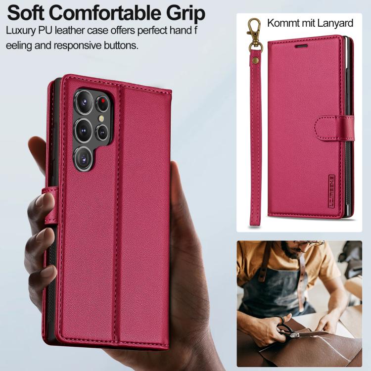 For Samsung Galaxy S26 Ultra 5G LC.IMEEKE L2 Series Detachable Magsafe PU Phone Case with Lanyard
