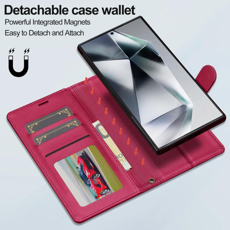For Samsung Galaxy S26 Ultra 5G LC.IMEEKE L2 Series Detachable Magsafe PU Phone Case with Lanyard