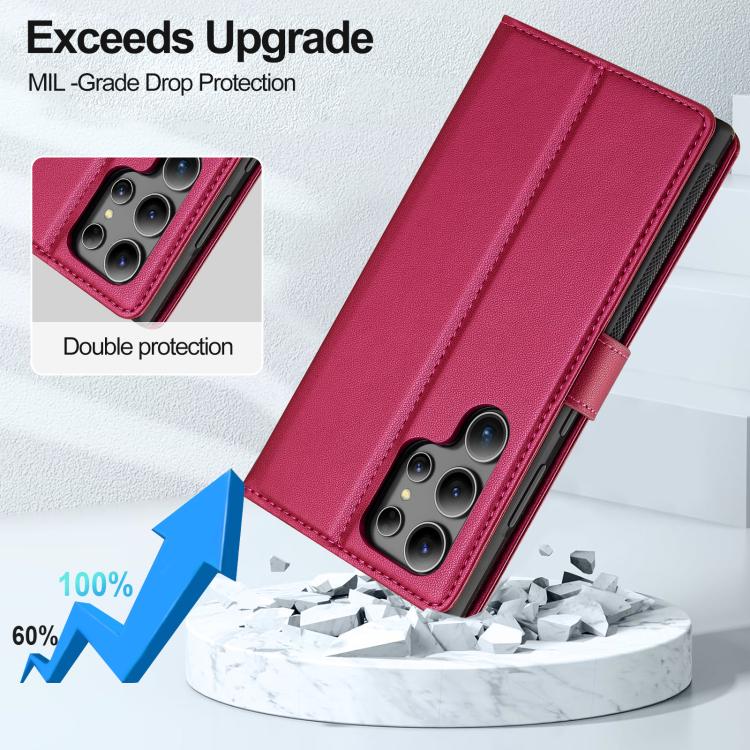 For Samsung Galaxy S26 Ultra 5G LC.IMEEKE L2 Series Detachable Magsafe PU Phone Case with Lanyard