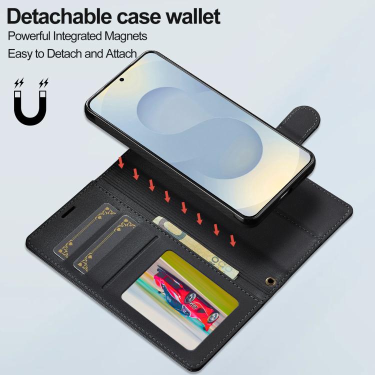 For Samsung Galaxy S26+ 5G LC.IMEEKE L2 Series Detachable Magsafe PU Phone Case with Lanyard