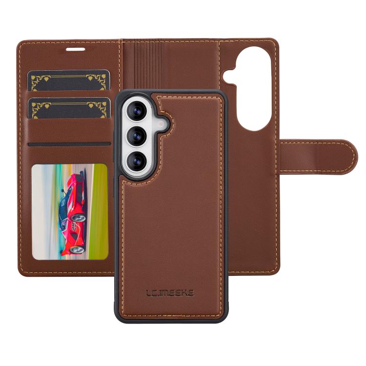 For Samsung Galaxy S26+ 5G LC.IMEEKE L2 Series Detachable Magsafe PU Phone Case with Lanyard