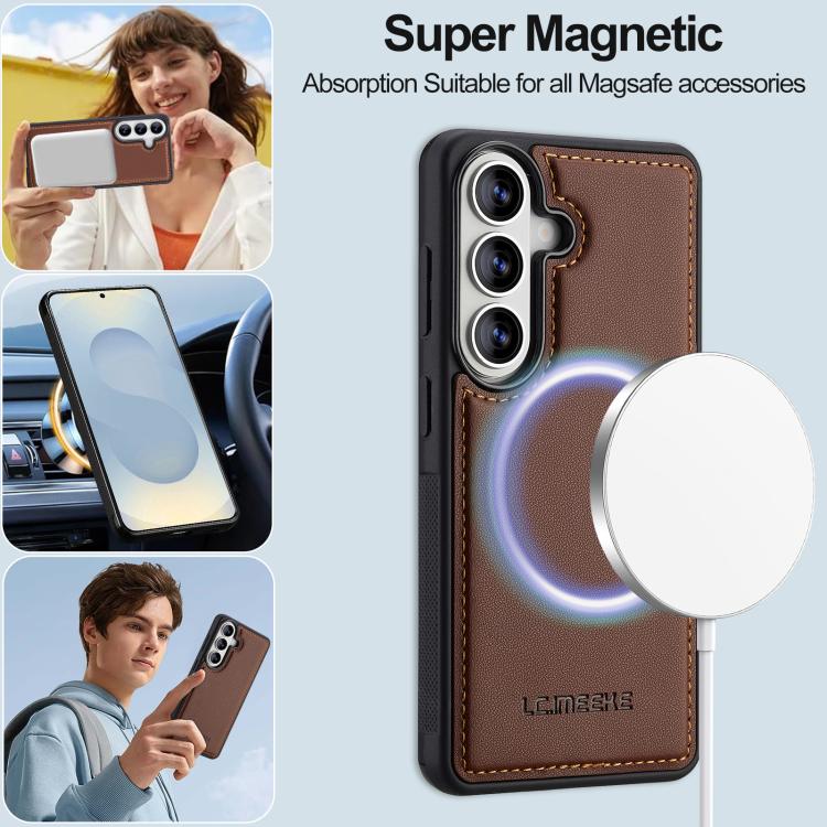 For Samsung Galaxy S26+ 5G LC.IMEEKE L2 Series Detachable Magsafe PU Phone Case with Lanyard