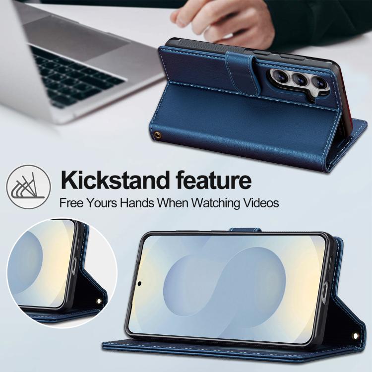 For Samsung Galaxy S26+ 5G LC.IMEEKE L2 Series Detachable Magsafe PU Phone Case with Lanyard