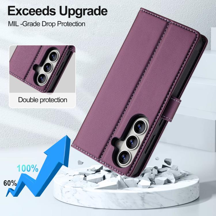 For Samsung Galaxy S26+ 5G LC.IMEEKE L2 Series Detachable Magsafe PU Phone Case with Lanyard
