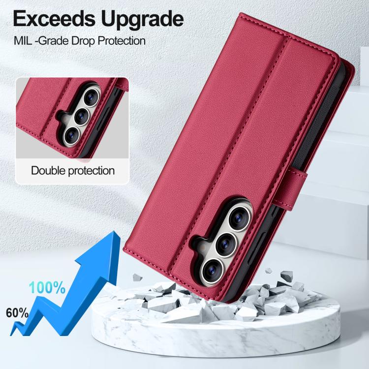 For Samsung Galaxy S26+ 5G LC.IMEEKE L2 Series Detachable Magsafe PU Phone Case with Lanyard