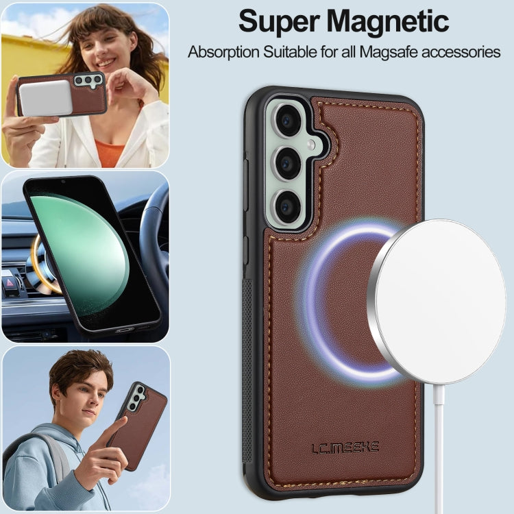 For Samsung Galaxy A55 5G LC.IMEEKE L2 Series Detachable Magsafe PU Phone Case with Lanyard