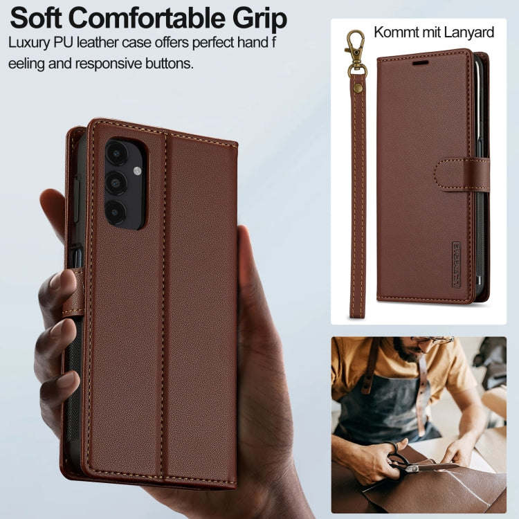 For Samsung Galaxy A14 4G / A14 5G LC.IMEEKE L2 Series Detachable Magsafe PU Phone Case with Lanyard