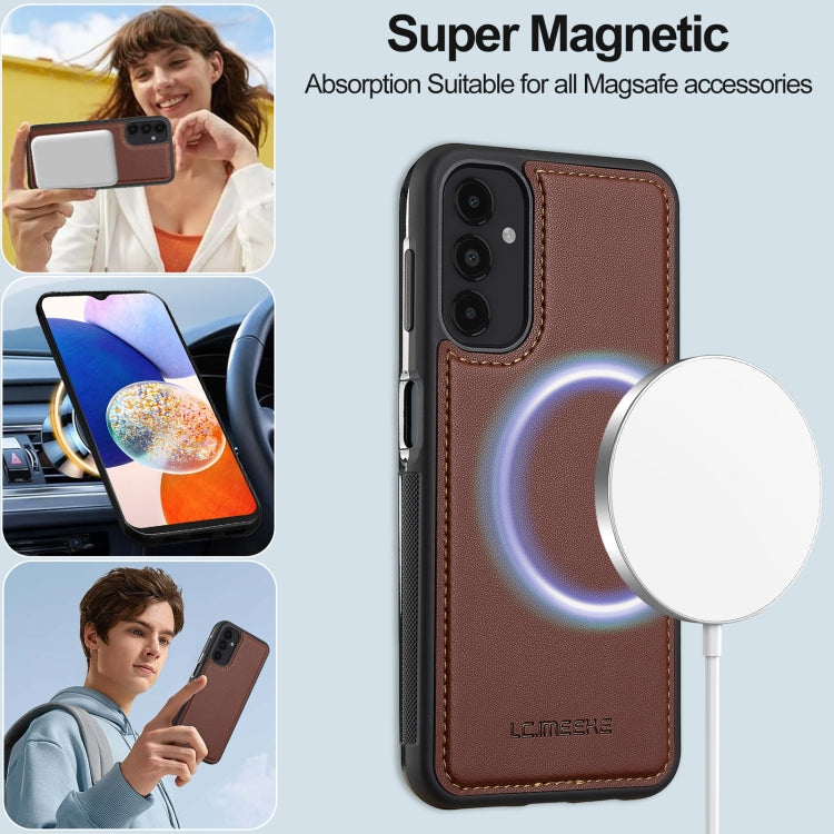 For Samsung Galaxy A14 4G / A14 5G LC.IMEEKE L2 Series Detachable Magsafe PU Phone Case with Lanyard