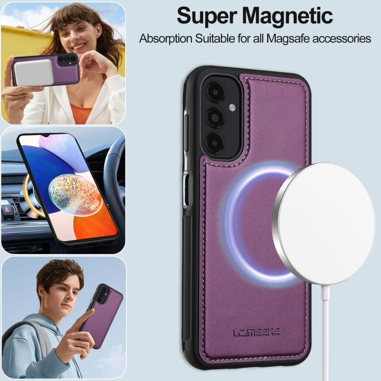 For Samsung Galaxy A14 4G / A14 5G LC.IMEEKE L2 Series Detachable Magsafe PU Phone Case with Lanyard