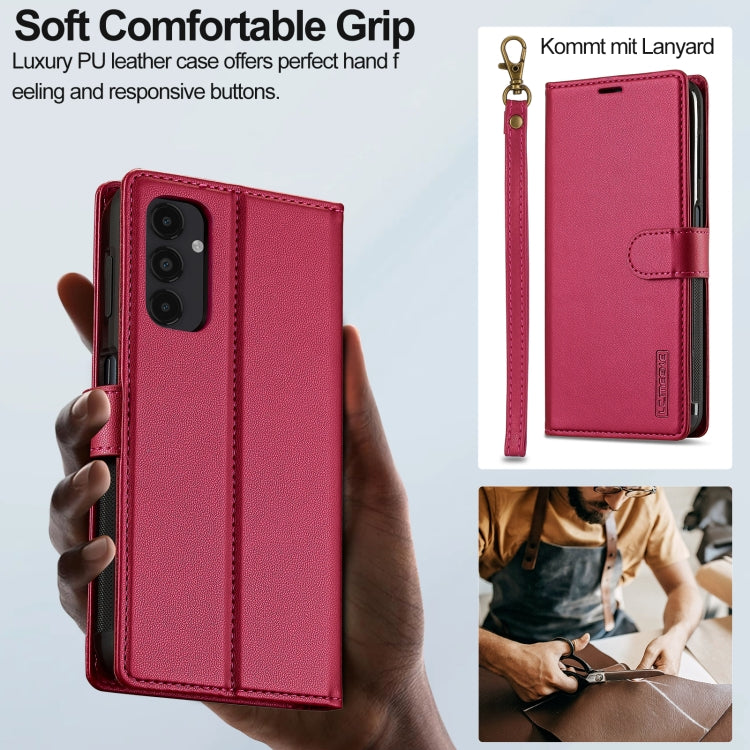 For Samsung Galaxy A14 4G / A14 5G LC.IMEEKE L2 Series Detachable Magsafe PU Phone Case with Lanyard