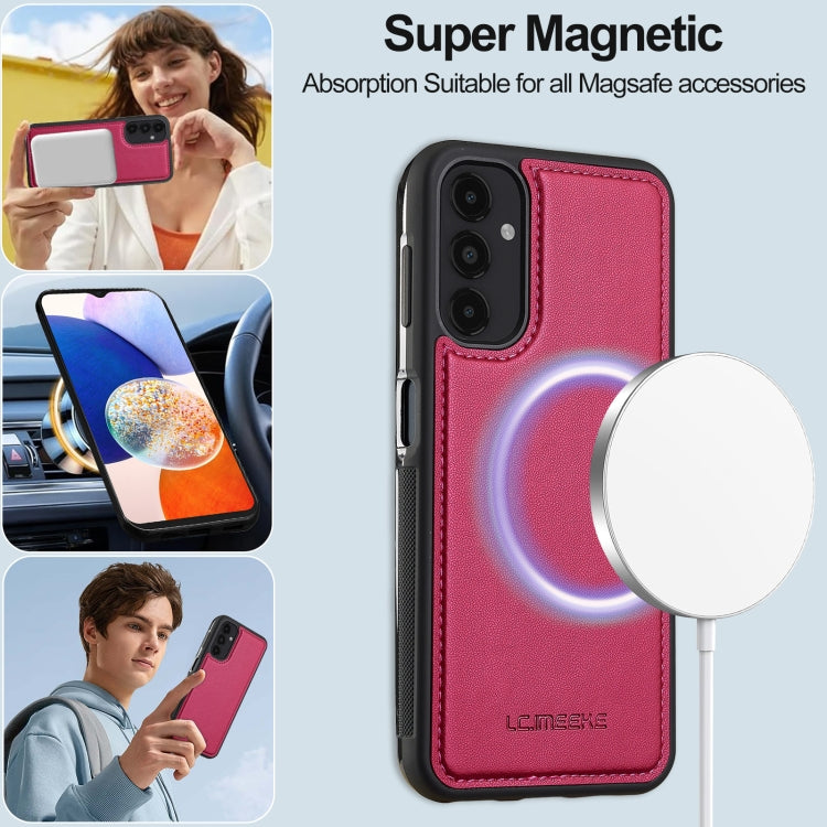 For Samsung Galaxy A14 4G / A14 5G LC.IMEEKE L2 Series Detachable Magsafe PU Phone Case with Lanyard