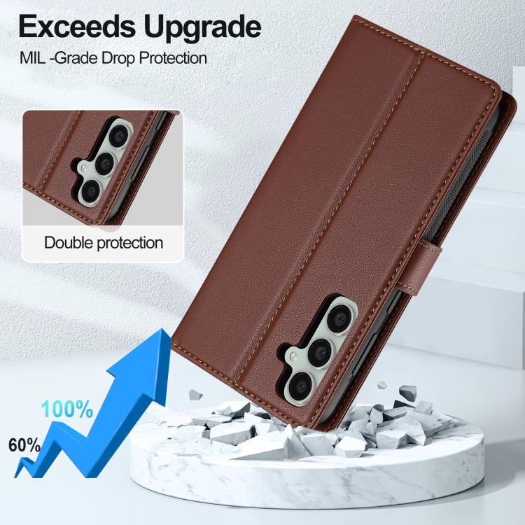 For Samsung Galaxy A54 5G LC.IMEEKE L2 Series Detachable Magsafe PU Phone Case with Lanyard