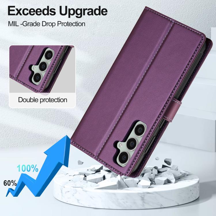 For Samsung Galaxy A54 5G LC.IMEEKE L2 Series Detachable Magsafe PU Phone Case with Lanyard