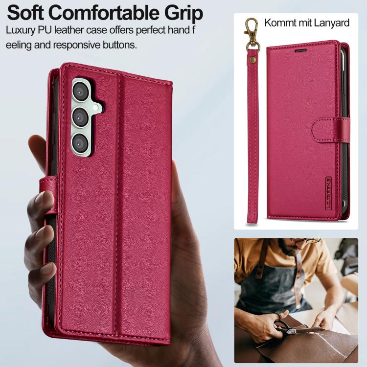 For Samsung Galaxy A54 5G LC.IMEEKE L2 Series Detachable Magsafe PU Phone Case with Lanyard