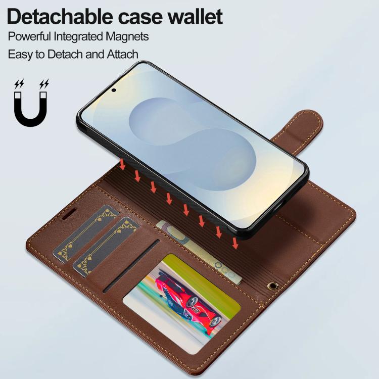 For Samsung Galaxy A57 5G LC.IMEEKE L2 Series Detachable Magsafe PU Phone Case with Lanyard