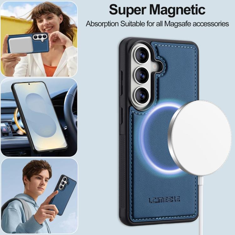 For Samsung Galaxy A57 5G LC.IMEEKE L2 Series Detachable Magsafe PU Phone Case with Lanyard